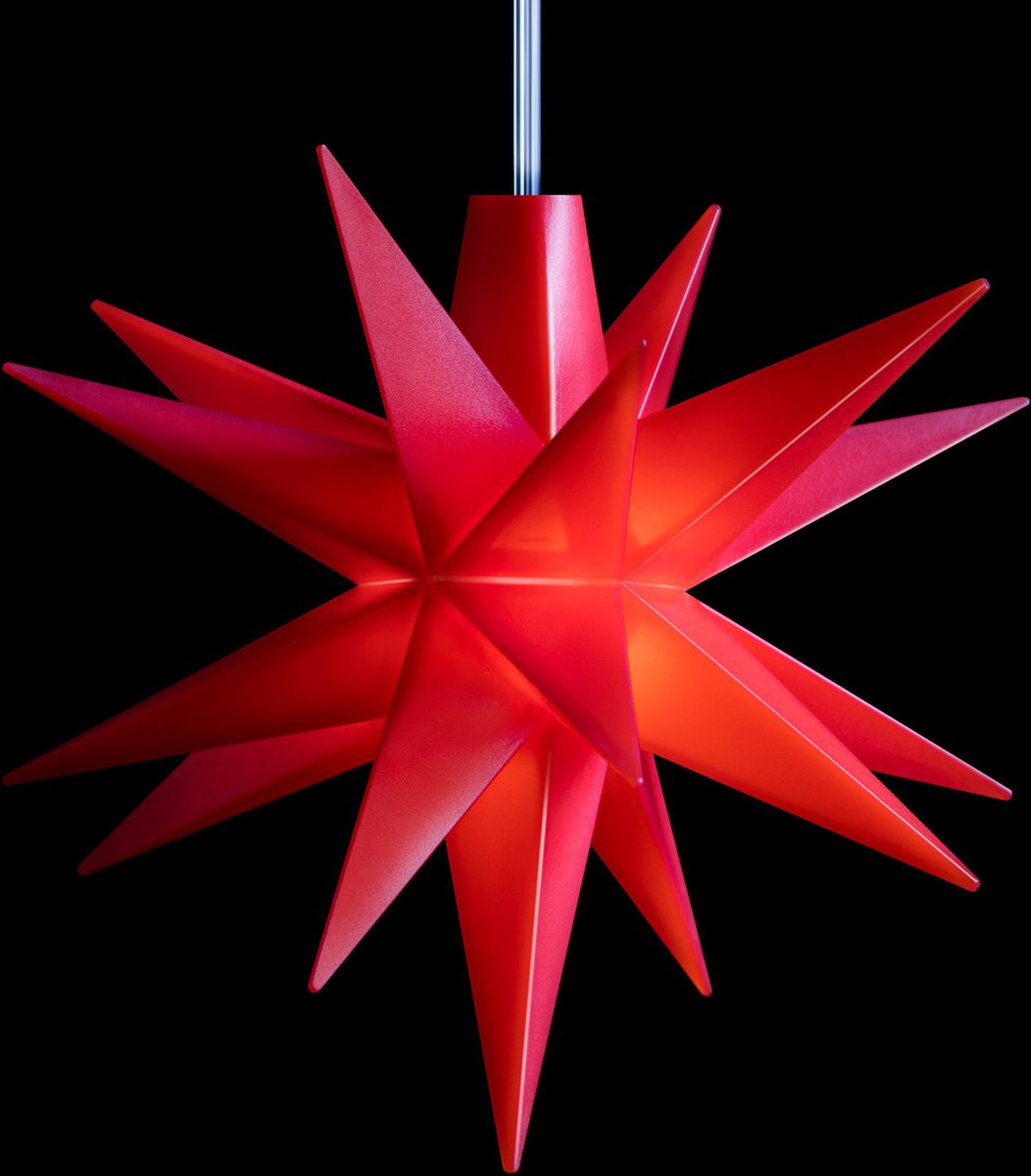 Sterntaler decoratieve ster | Poinsettia Babyster | 18-wijzer | 8cm | Binnen | LED | Batterij | met timer